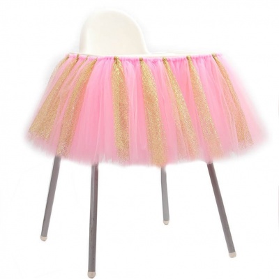 Jupe de table tulle rose et...