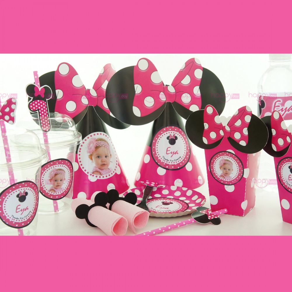 Décoration Anniversaire Minnie rose (10 Personnes)